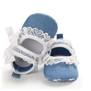 Blue Jean Colored Baby Girl Summer Shoes